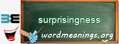 WordMeaning blackboard for surprisingness